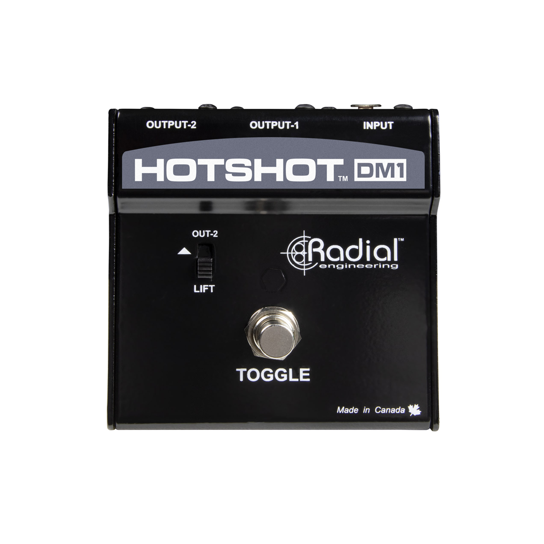 Radial HOTSHOT DM-1 - Mic switcher toggles signal from PA to monitors. For dynamic mics