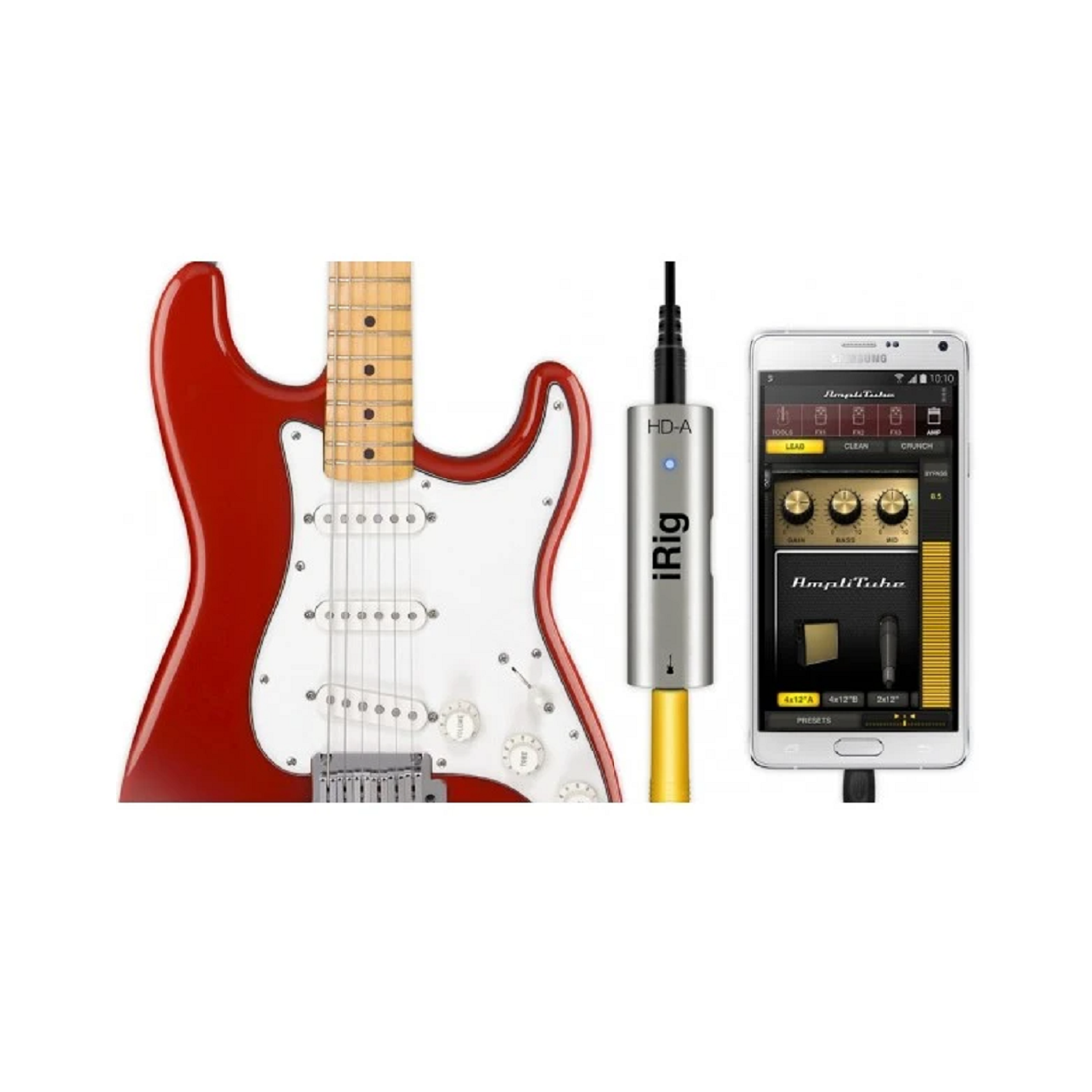 IK iRig HD-A High Quality Digital Guitar Interface for Android and PC with OTG and USB Connector Cables