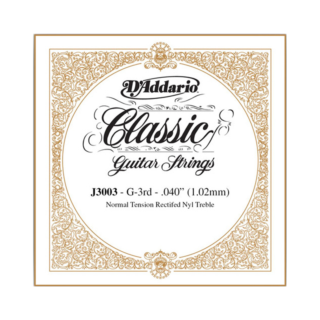 DAddario J3003 Rectified Classical Guitar Single String Normal Tension Third String