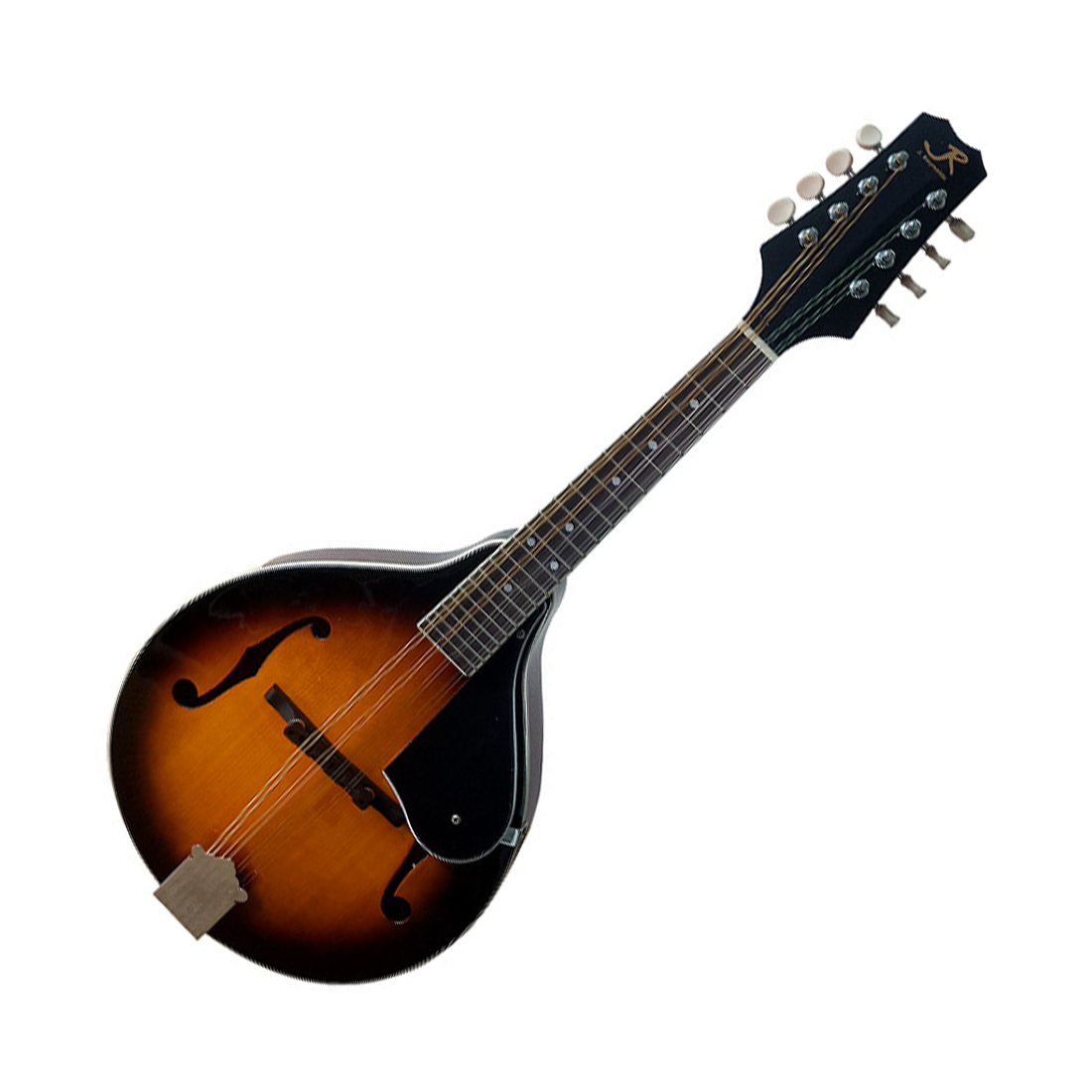 J Reynolds A-Style Mandolin in Tobacco Sunburst Gloss Finish F-Style Soundholes