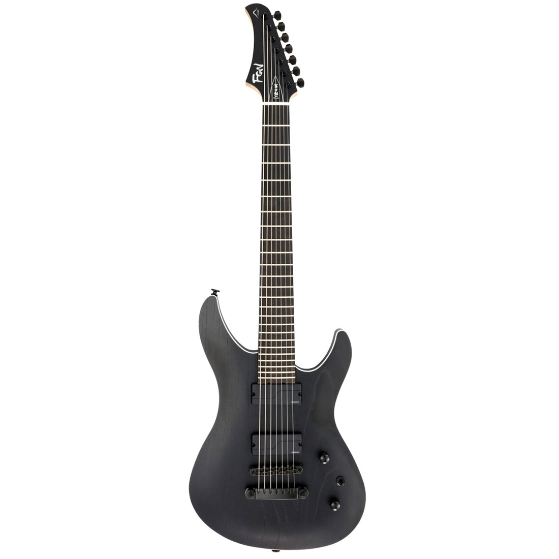 FGN JMY73-ASH-E/OPB Mythic 7-String Open Pore Black Electric Guitar Including Gig Bag