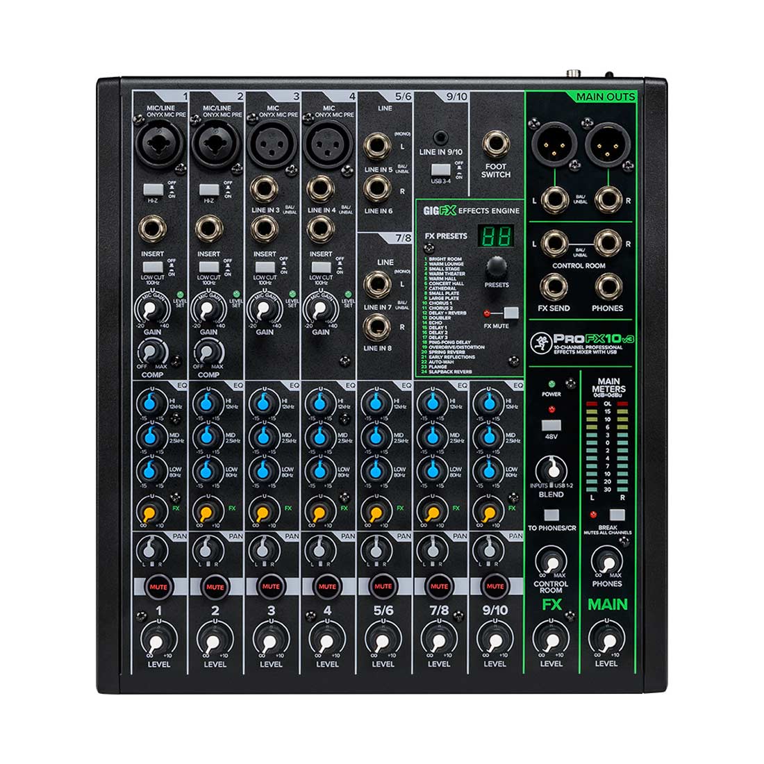 Mackie MK-ProFX10v3 10 Channel Professional Effects Mixer with USB