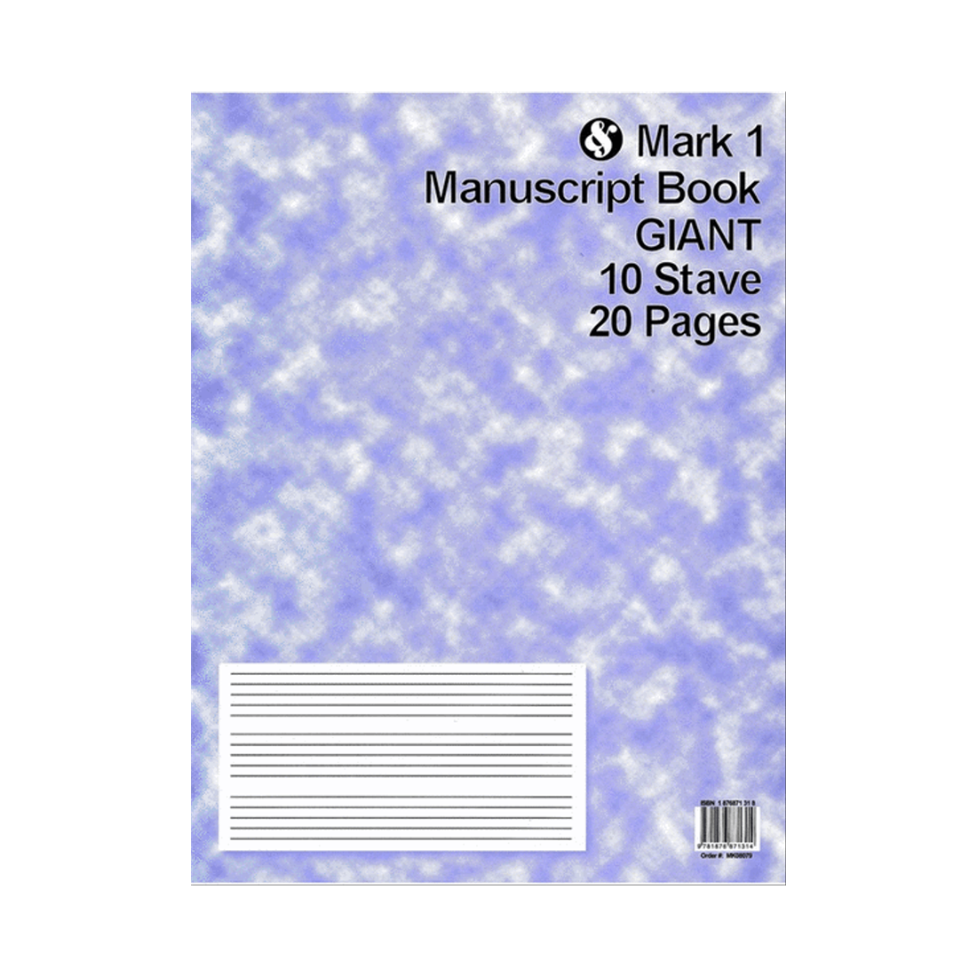 Mark 1 Manuscript Book Giant 10 Stave 20 Pages