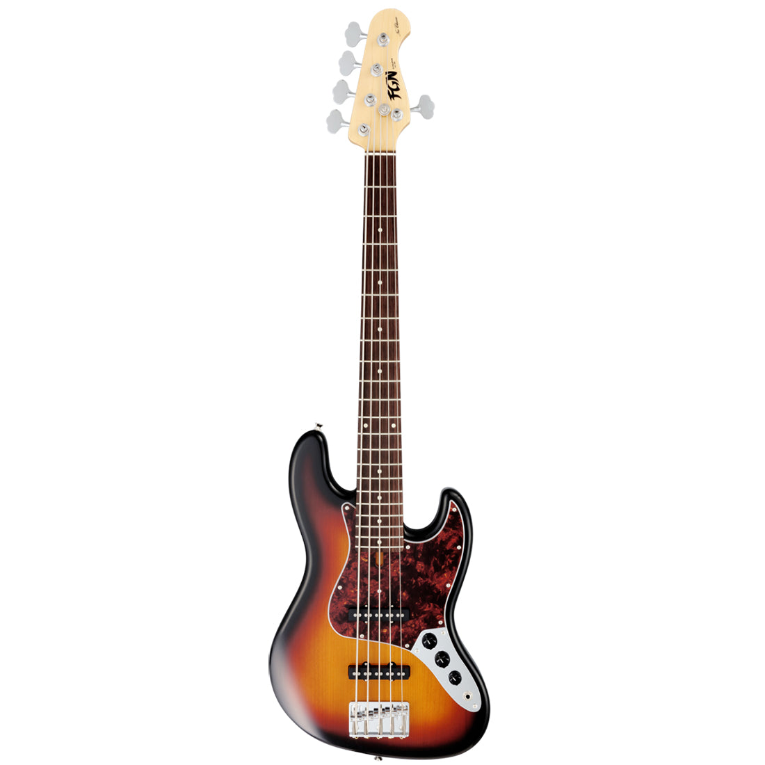 FGN NJB100RALV/3TS Neo Classic JB 5-String 3Tone Sunburst Electric Bass Including Gig Bag