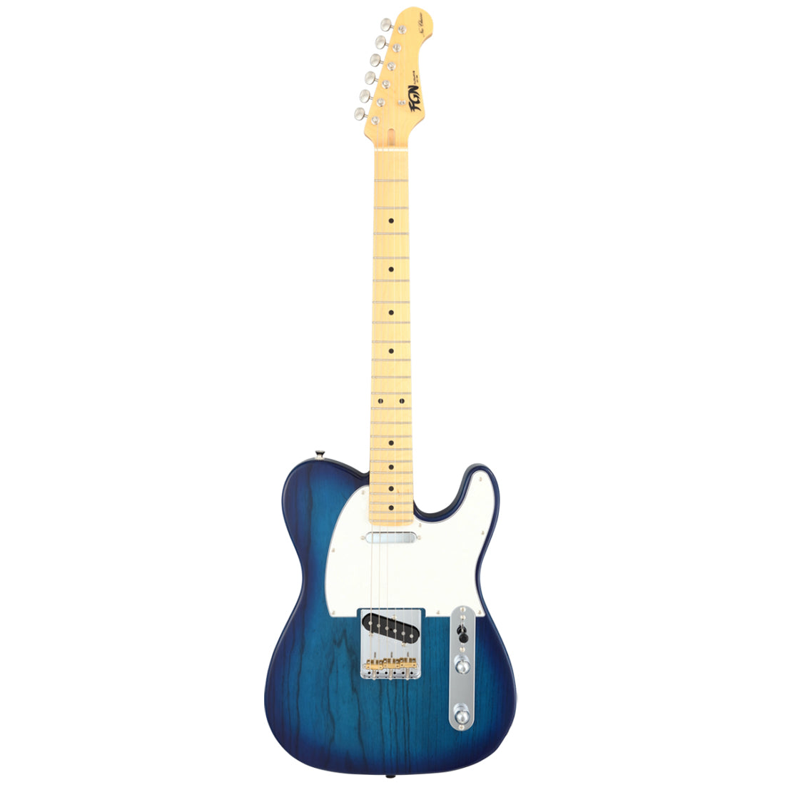 FGN NTE100MAH/SBB Neo Classic TE See-Thru Blue Burst Electric Guitar Including Gig Bag