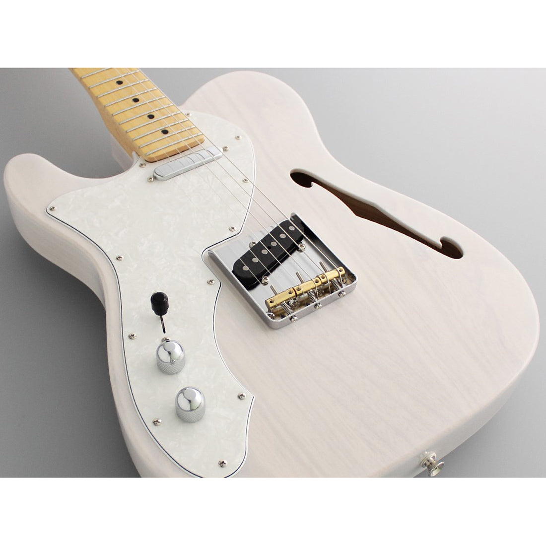 FGN NTE100MAHTL/WB Neo Classic TE Semi-Hollow Left-Handed White Blonde Electric Guitar Including Gig Bag