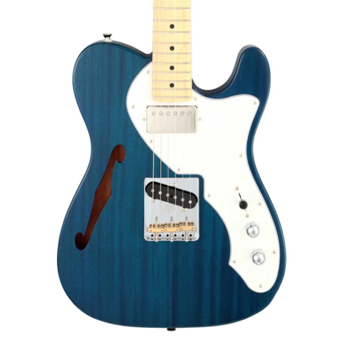 FGN NTE110MMHT/TBL Neo Classic TE Semi-Hollow Transparent Blue Electric Guitar Including Gig Bag
