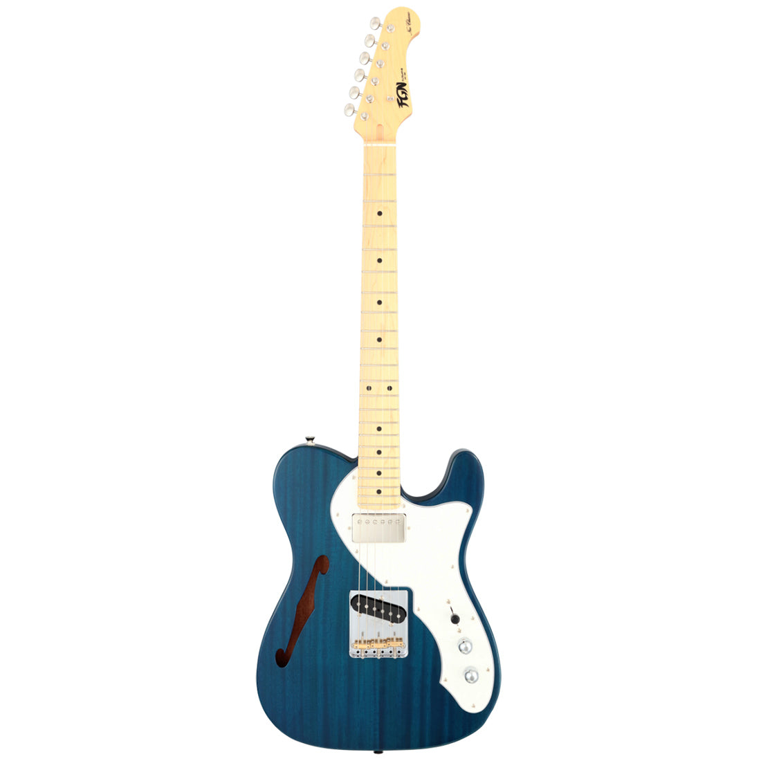 FGN NTE110MMHT/TBL Neo Classic TE Semi-Hollow Transparent Blue Electric Guitar Including Gig Bag