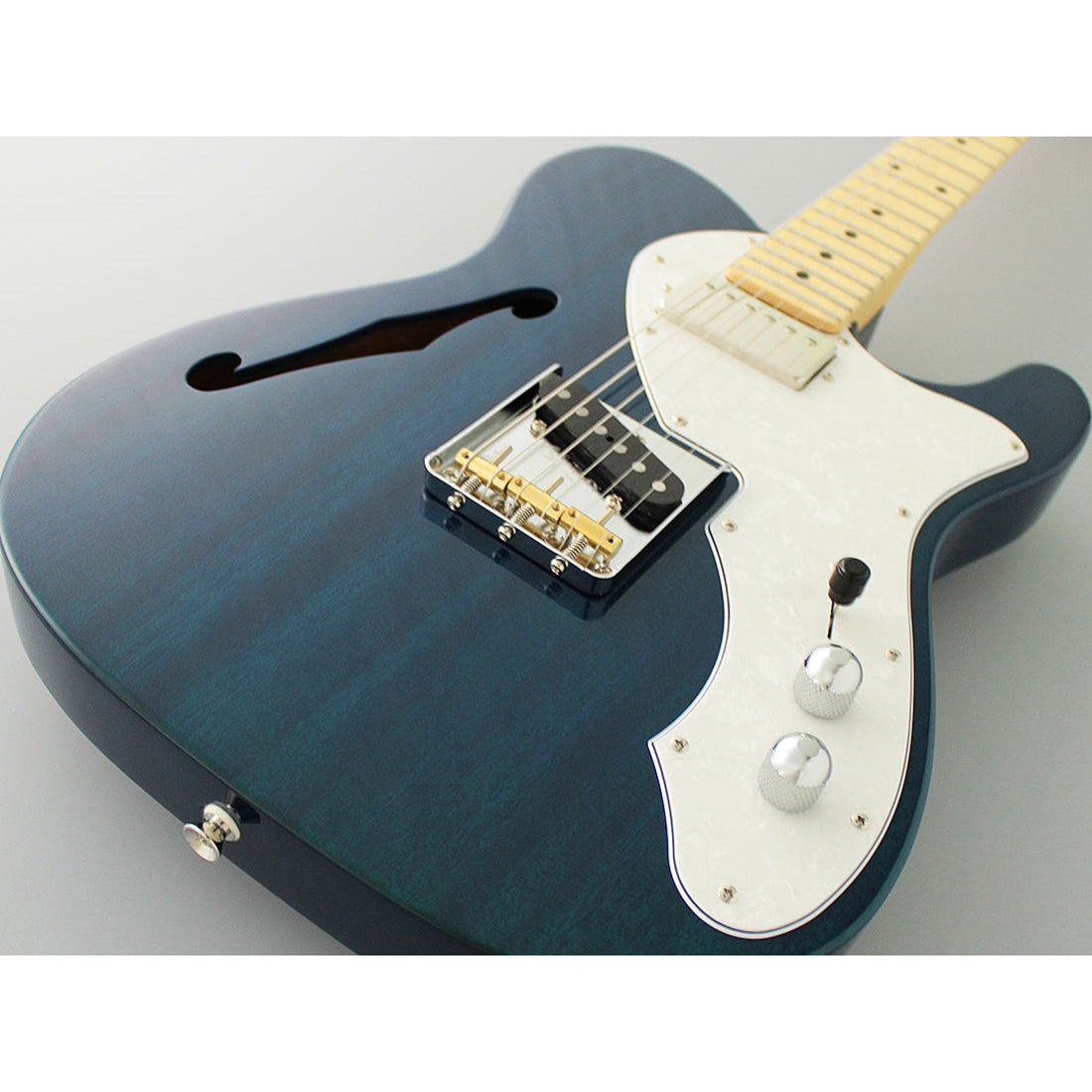 FGN NTE110MMHT/TBL Neo Classic TE Semi-Hollow Transparent Blue Electric Guitar Including Gig Bag