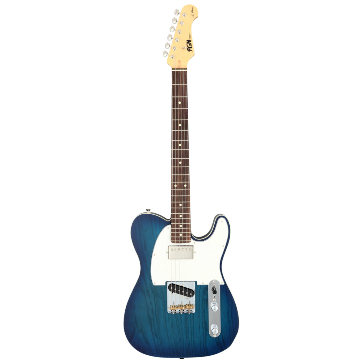FGN NTE210RAH/SBB Neo Classic TE See-Thru Blue Burst Electric Guitar Including Gig Bag
