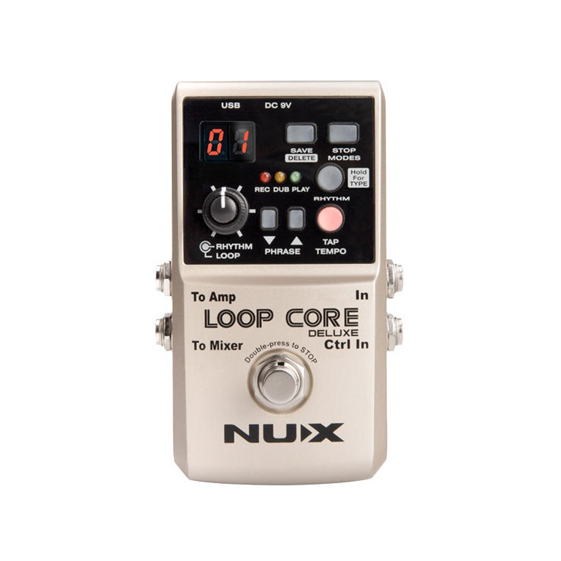 NU-X Core Stompbox Series Loop Core Deluxe Bundle include Loop Core Deluxe e doppio interruttore a pedale