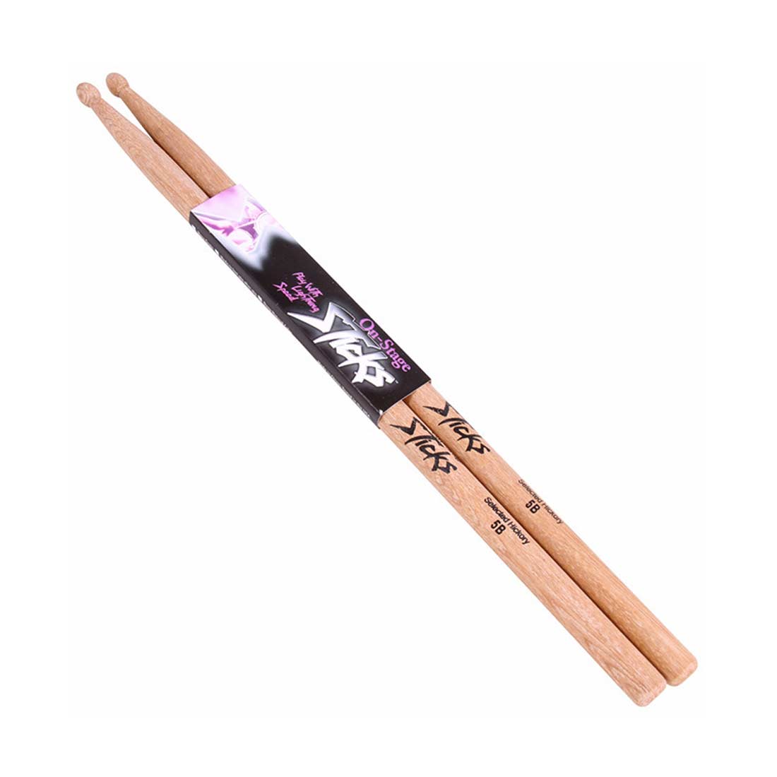 On Stage OSHW5A Hickory Wood with Wood Tip 5A Drum Sticks