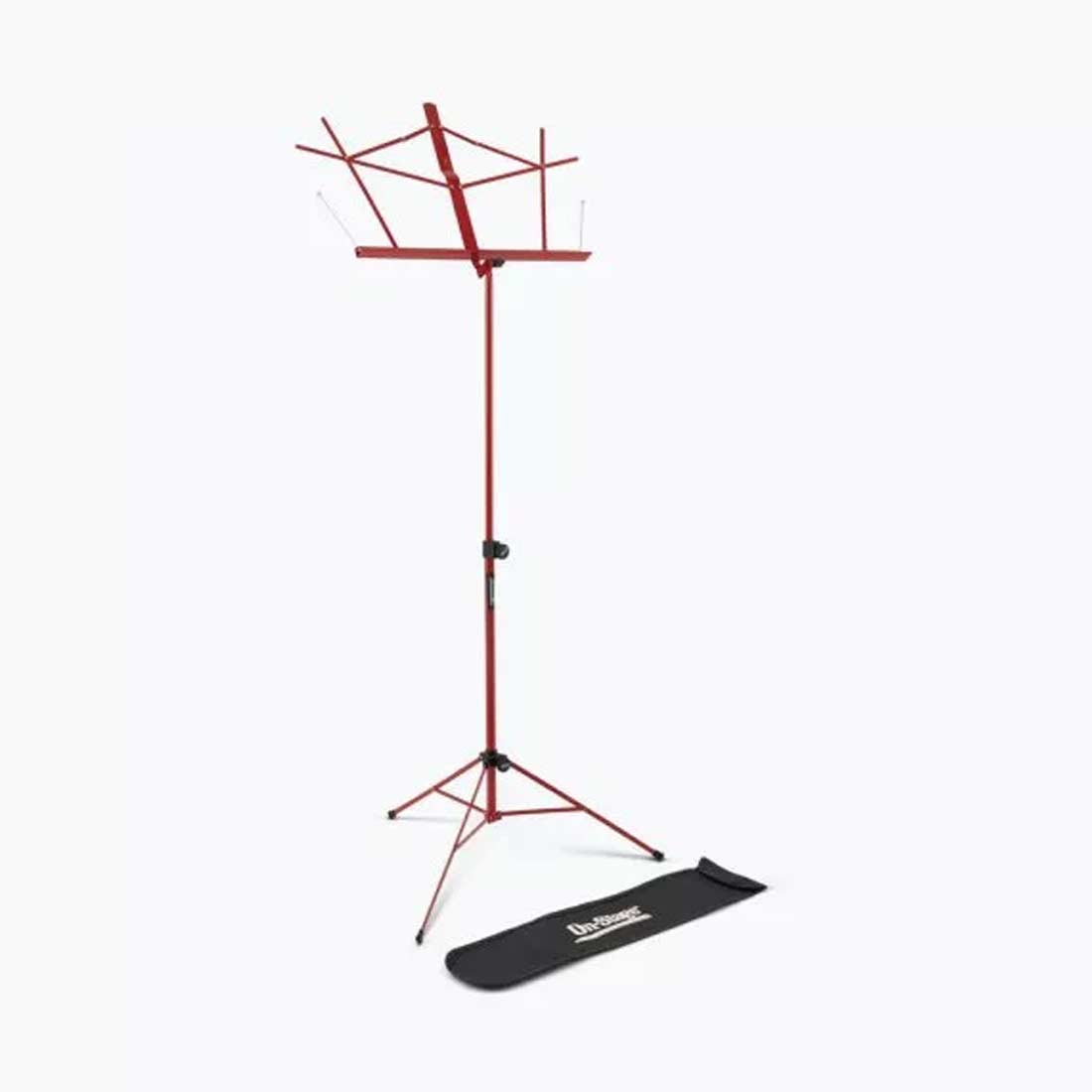 On Stage OSSM7122RB Compact Sheet Music Stand in Red with Bag