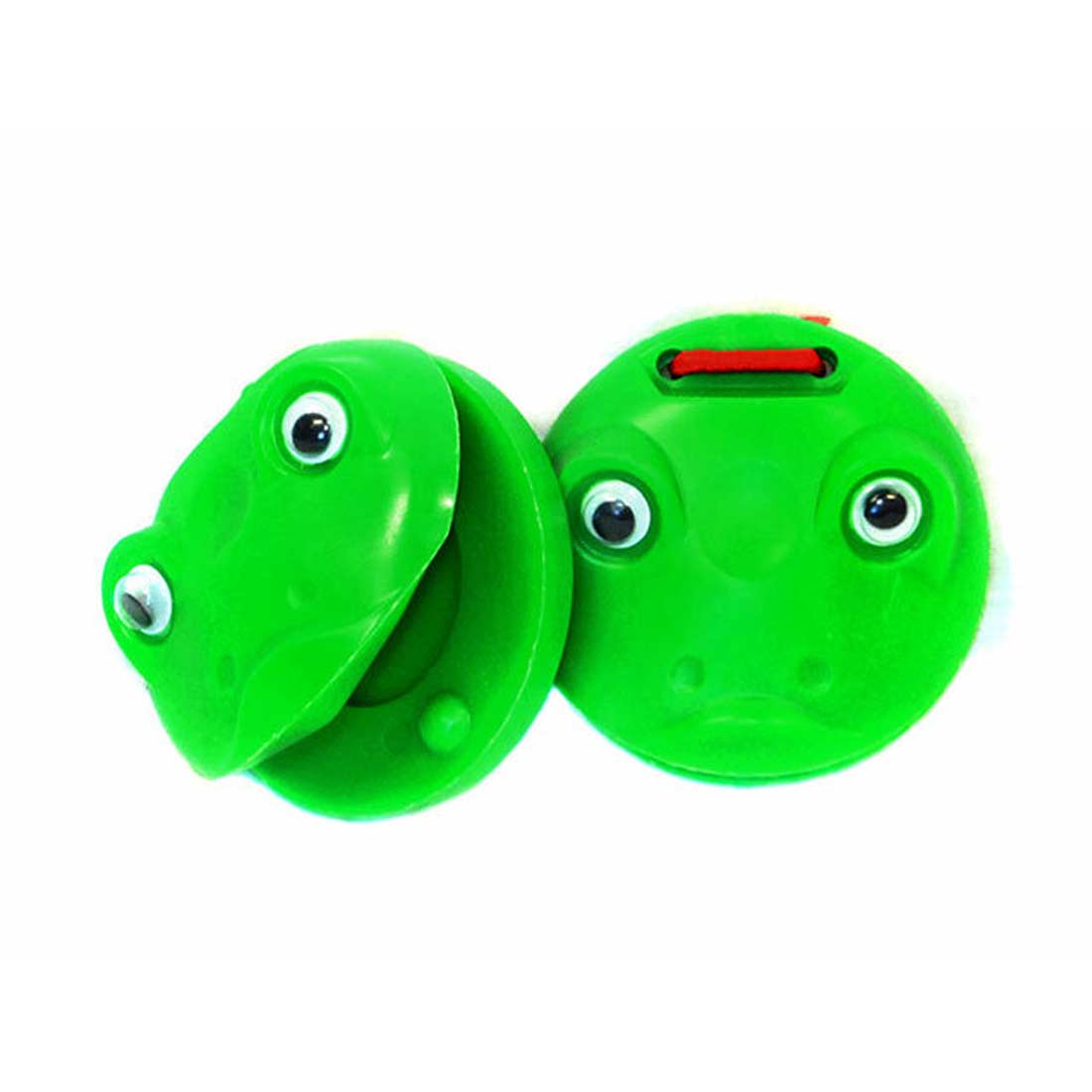 Percussion Plus Plastic Castanets in Green Frog Design (1-Pair)