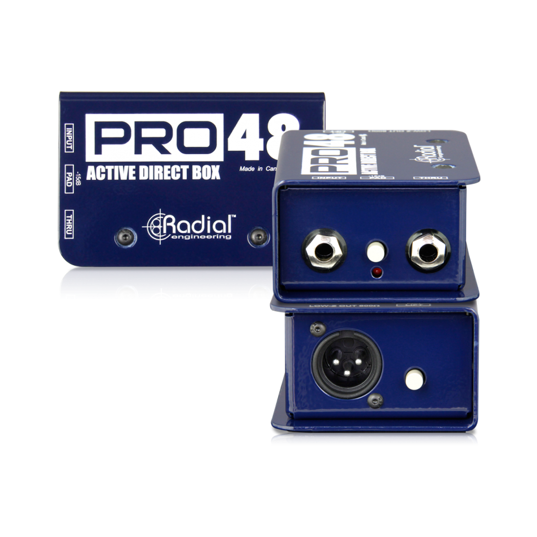 Radial J48 - Active 48V phantom powered direct box with digital switching supply