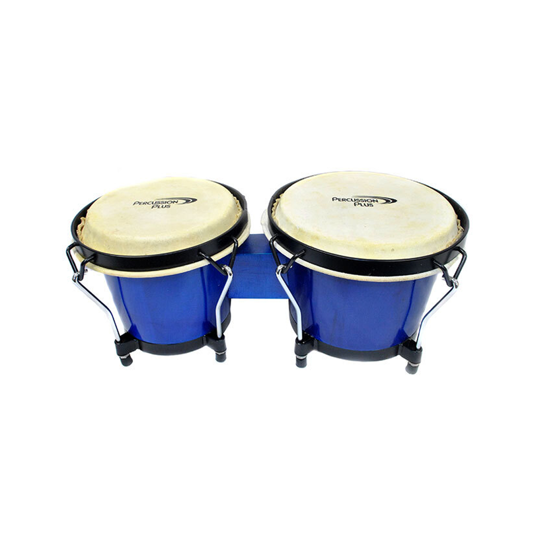 Percussion Plus PPB3BLUE Bongo in legno da 6 e 6-3/4 pollici con finitura laccata blu lucida in borsa per bongo