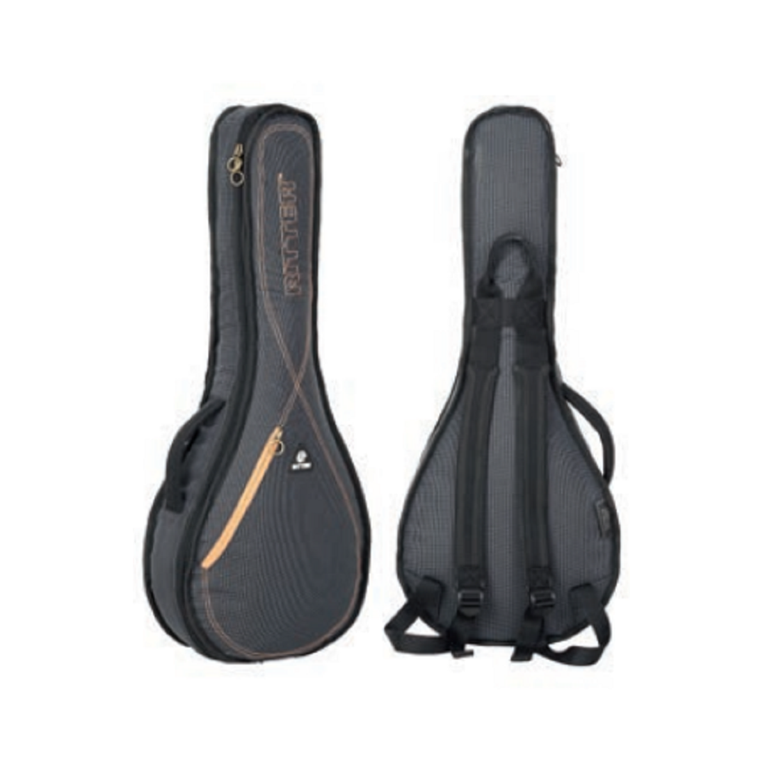 Ritter RGS3-MAR/MGB Misty Grey - Leather Brown Round Back Mandolin Bag