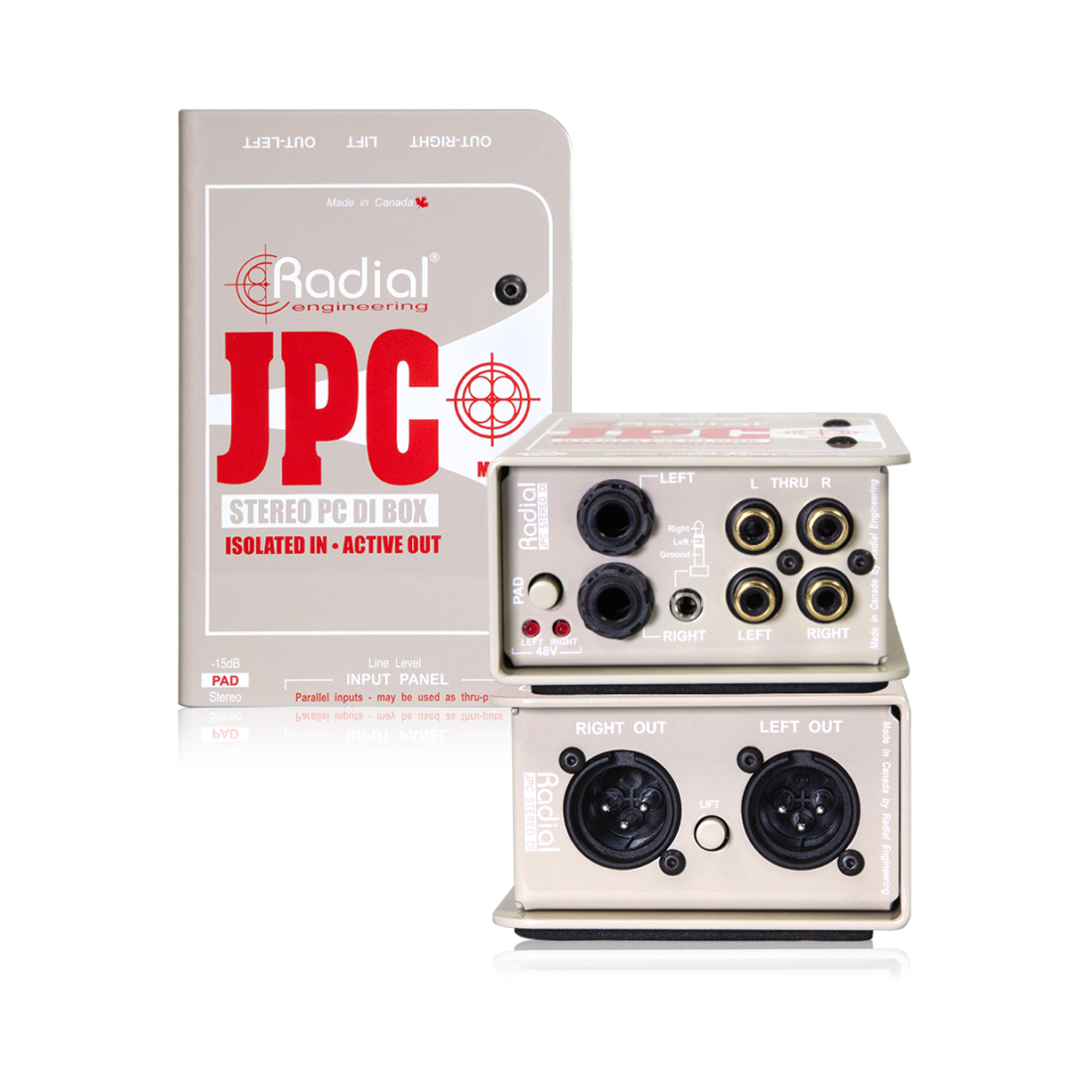Radial JPC - Active stereo PC direct box for sound cards & consumer electronics