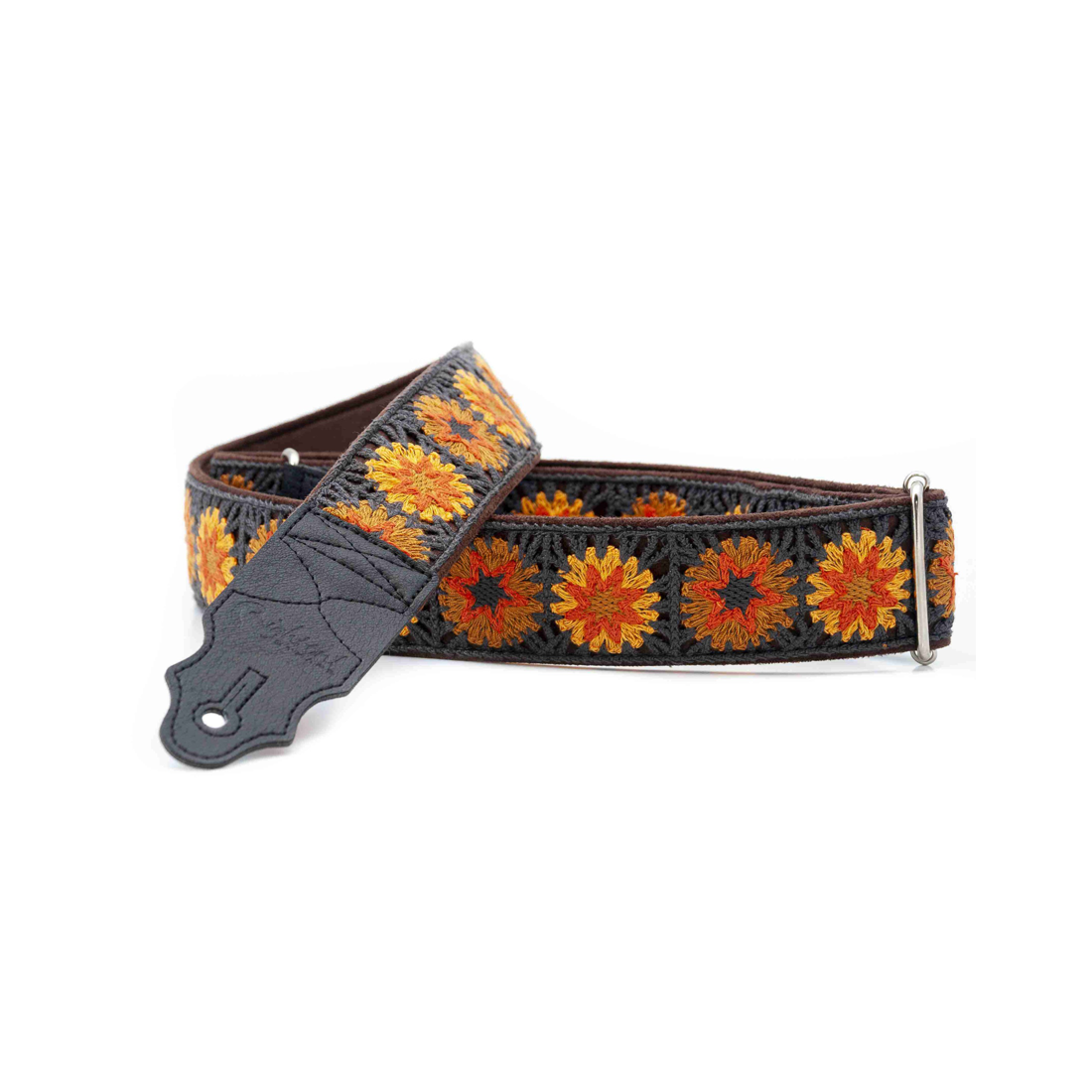 Right On Straps STANDARD PLUS Crochet Brown Guitar Strap