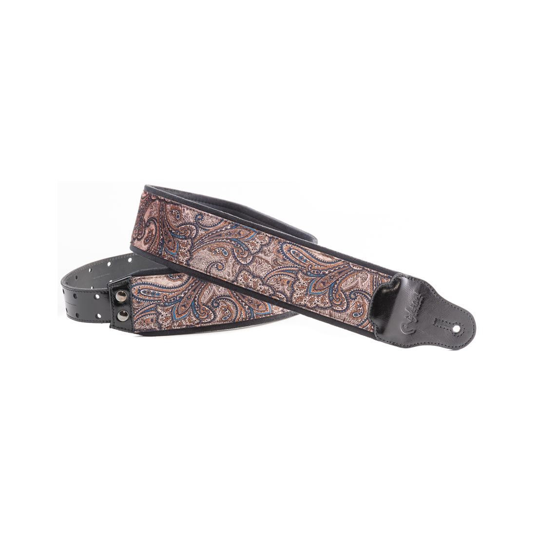 Right On Straps GROOVE Paisley Velvet 70 Brown Guitar Strap