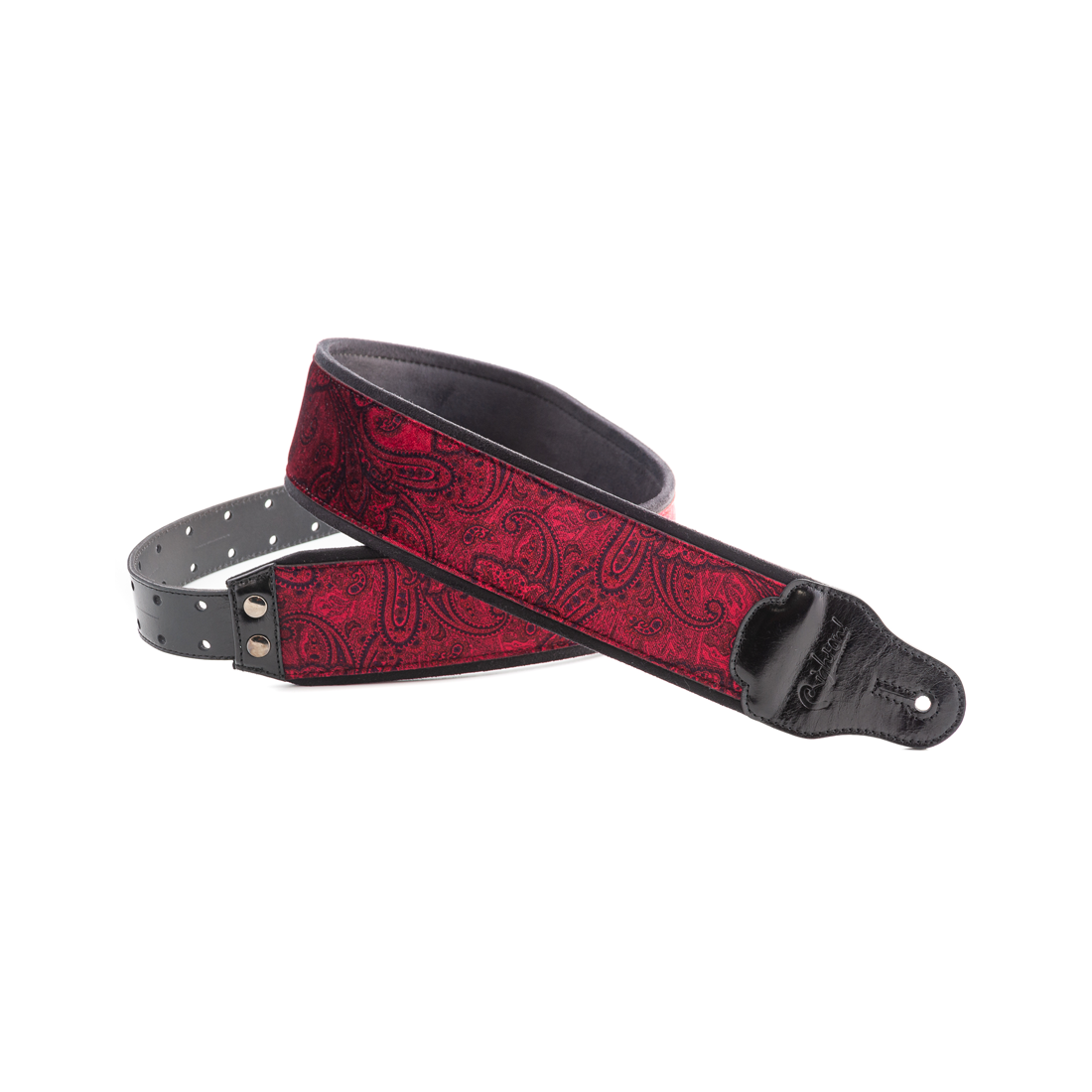 Right On Straps GROOVE Paisley Velvet 70 Red Guitar Strap