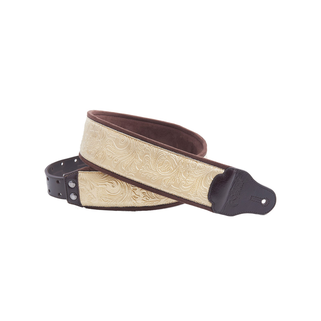 Right On Straps JAZZ Fiore Gold Guitar Strap