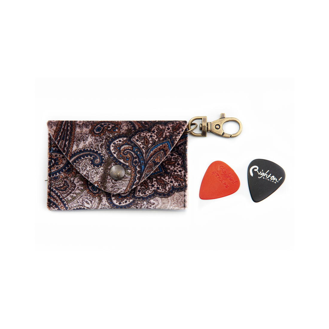 Right On Straps ACCESSORIES Keychain Pick Holder Paisley Brown