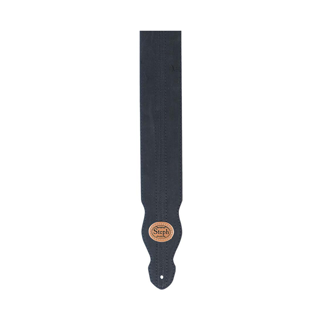 Steph BCH-904 Black Nubuck Leather Top, Suede Back Guitar Strap