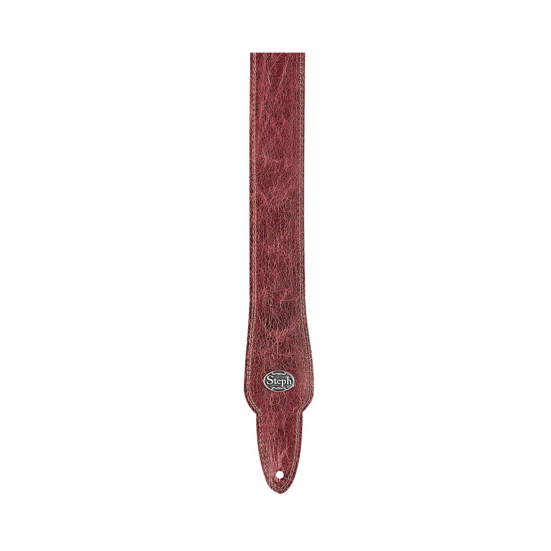 Steph CD-1124 Wine Distress Cowhide Top, Suede Back Guitar Strap