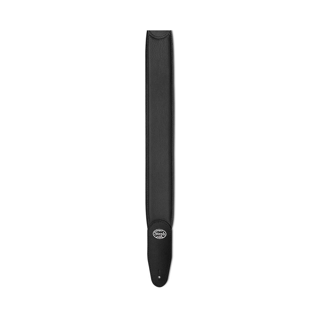 Steph GT-1645 Black Soft Cowhide Pad, 6mm Foamcore, Suede back Guitar Strap