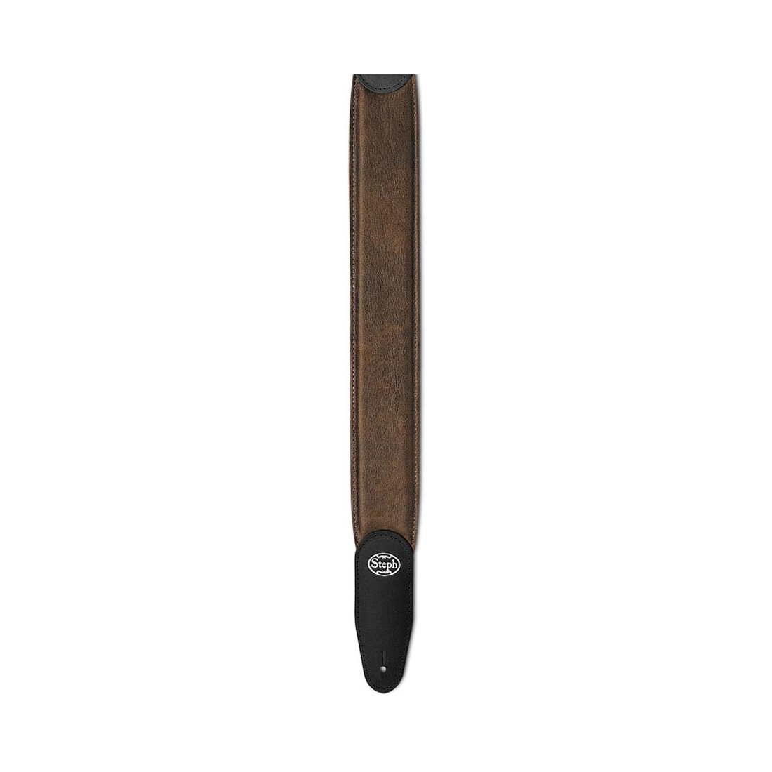 Steph GT-1645 Vintage Brown Soft Cowhide Pad, 6mm Foamcore, Suede back Guitar Strap