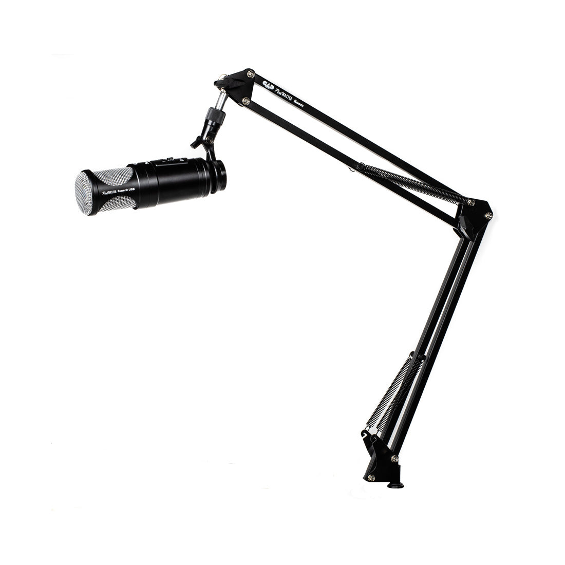 CAD PodMASTER SuperD USB - Professional Large Diapragm 35mm VOG Dynamic USB Broadcast/Podcasting Capsule W/Broadcast Boom Mic Stand