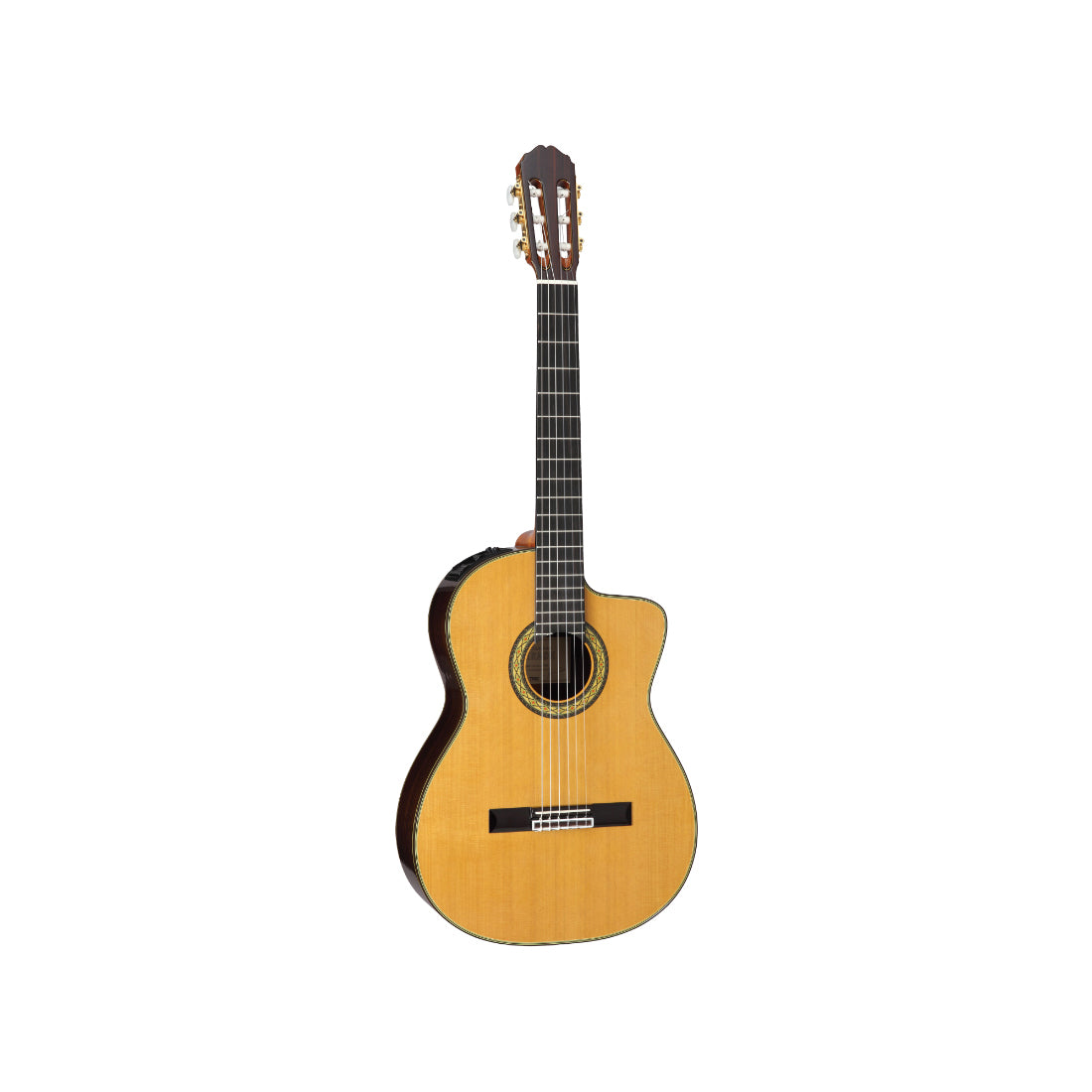 Takamine Hirade Pro Series Acoustic Electric Full Size Concert Classical Guitar with Cutaway in Natural Gloss Finish
