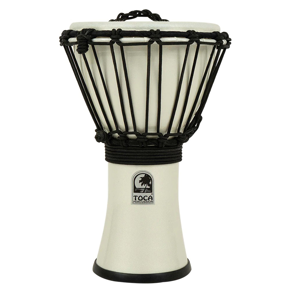 Toca 7 Inch Freestyle Colorsound Series Djembe in Metallic White