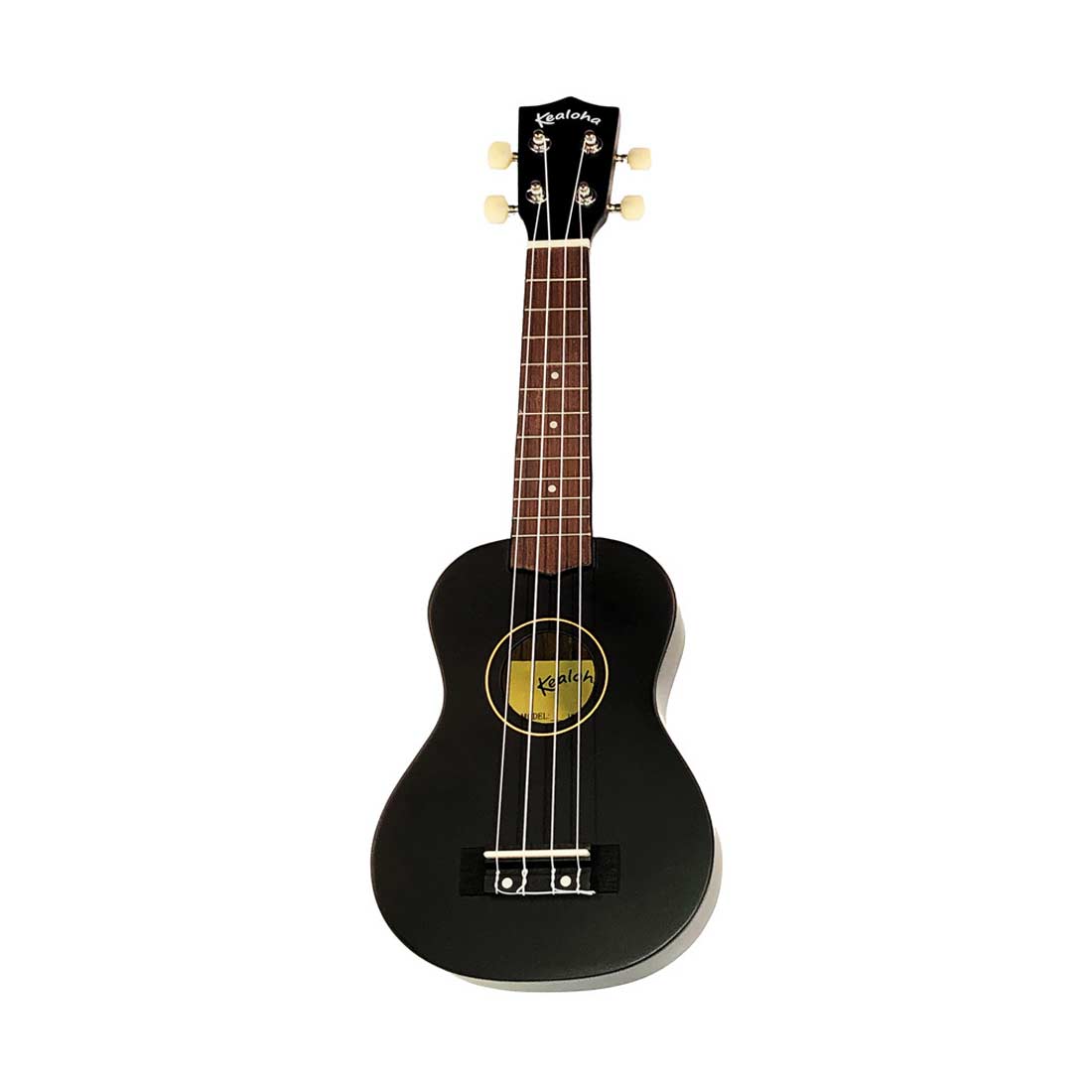 Kealoha Wooden Coloured Series Soprano Ukulele with Bag in Black Finish