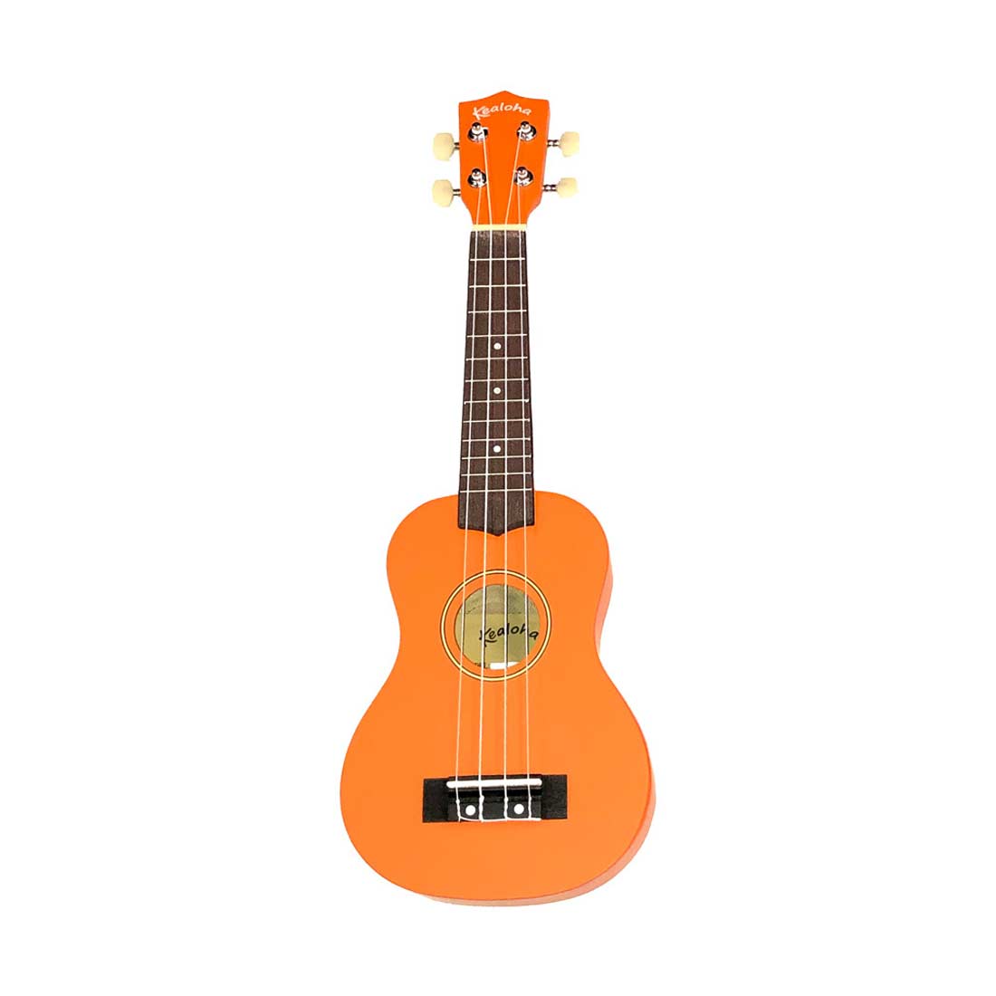 Kealoha Wooden Coloured Series Soprano Ukulele with Bag in Orange Finish