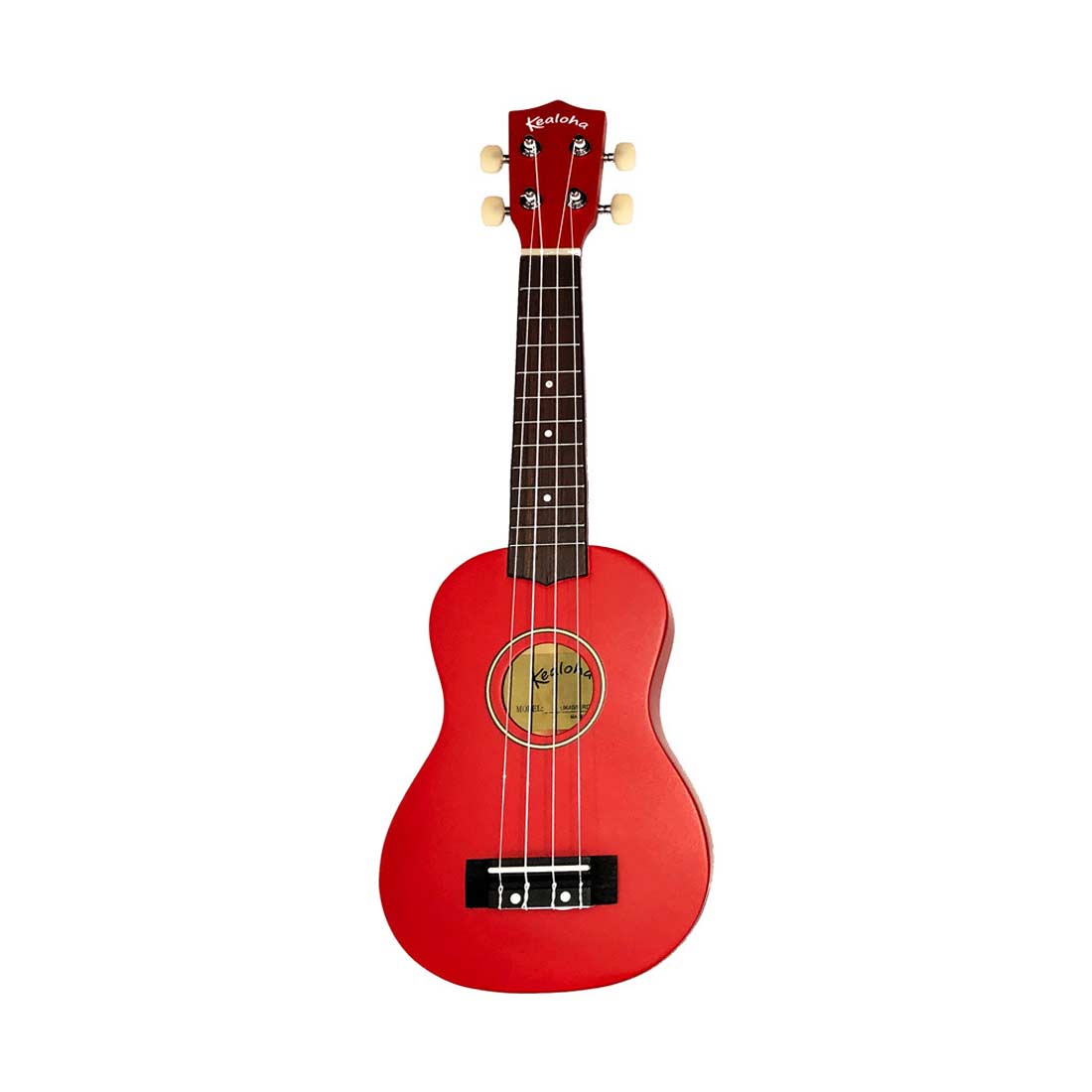 Kealoha Wooden Coloured Series Soprano Ukulele with Bag in Red Finish
