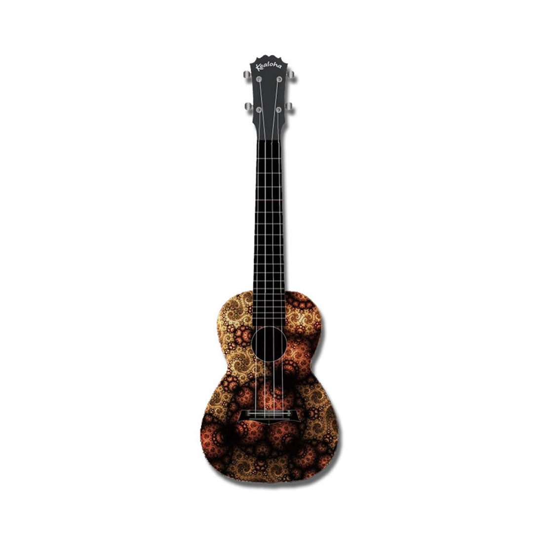 Kealoha Eyeball Carpet Design Concert Ukulele with Black ABS Resin Body