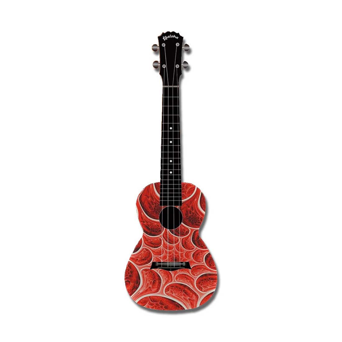 Kealoha Under My Skin Design Ukulele da concerto con corpo in resina ABS nera 