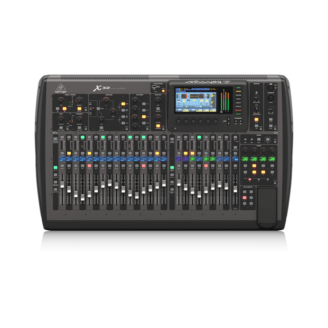 Behringer X32 Compact Digital Mixing Console with 40-Input, 25-Bus, 16 Programmable MIDAS Preamps & iPad/iPhone* Remote Control 17 Motorised Faders and 32-Channel Audio Interface