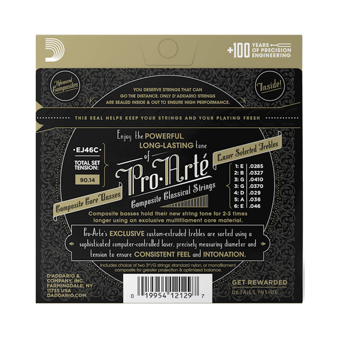 DAddario EJ46C Pro-Arte Corde per chitarra classica composite Tensione dura 