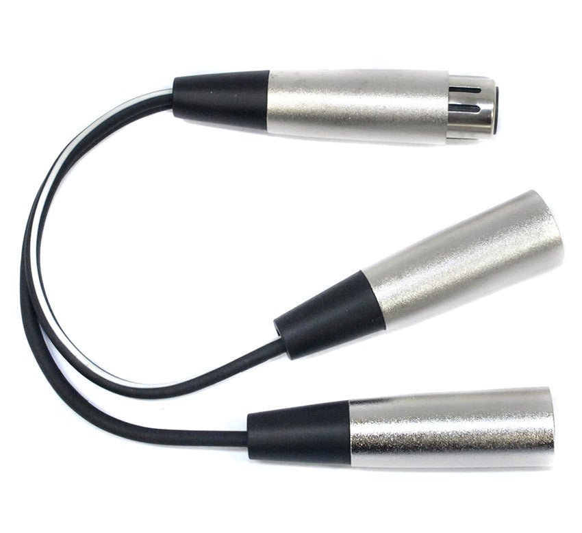 Leem 6 Inch Y-Cable (2 x XLR Male - XLR Female)