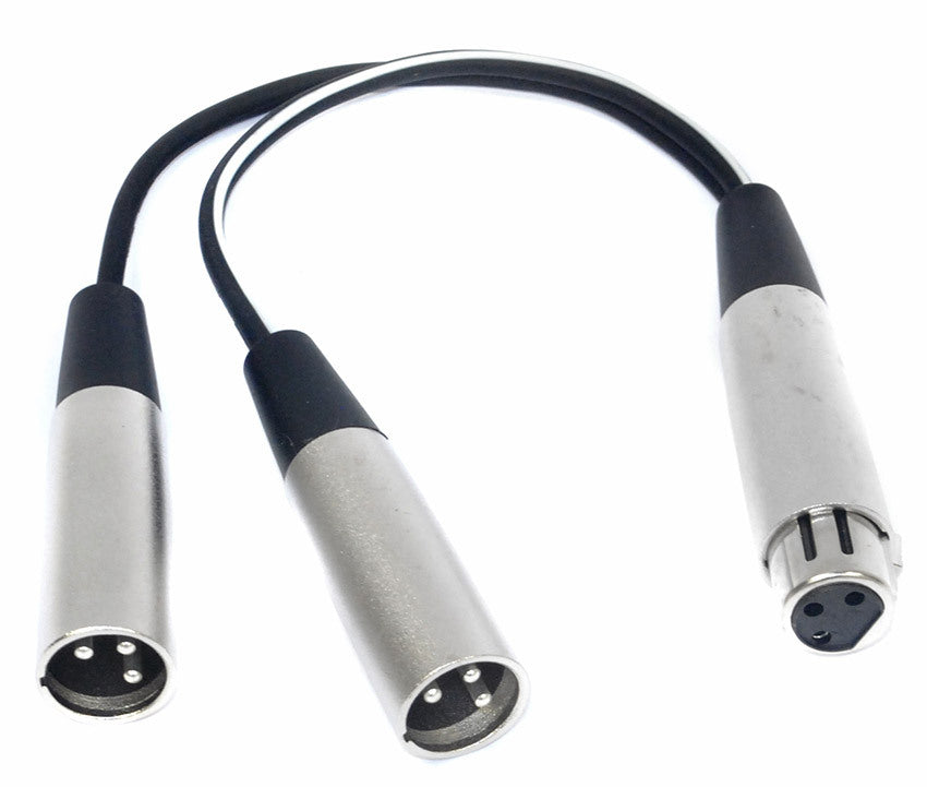 Leem 6 Inch Y-Cable (2 x XLR Male - XLR Female)