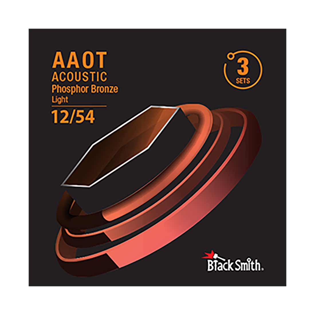 Black Smith PB-1254-3P Light 80/20 Bronze Acoustic Guitar Strings - 3 Pack