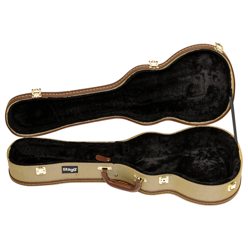 Stagg GCX-UKT-GD Gold Tweed Plush Lined Tenor Ukulele Case