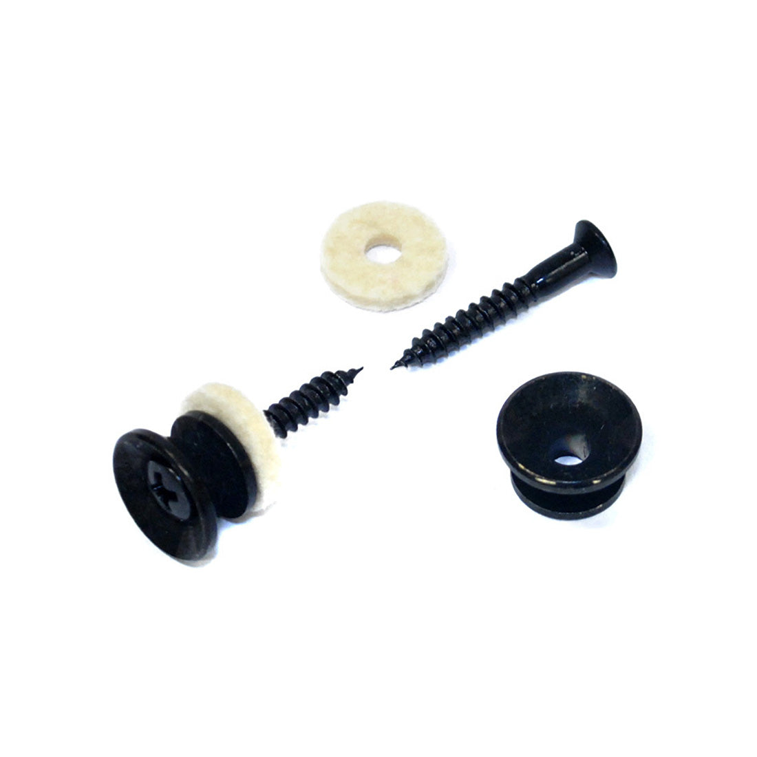 GT Strap Buttons with Screws in Black Finish 6 Pack