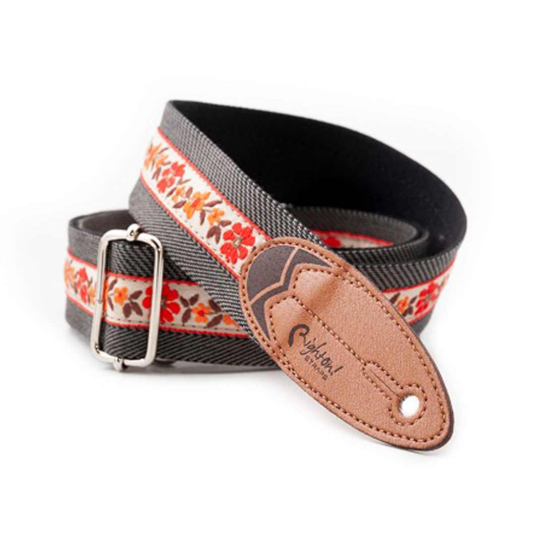 Right On Straps ROADRUNNER Surf Hawaii Black Guitar Strap