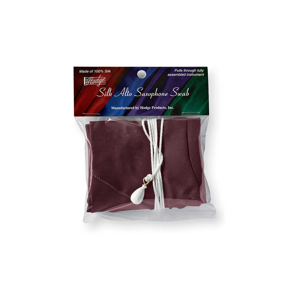 Hodge Burgundy Alto Saxophone Silk Swab