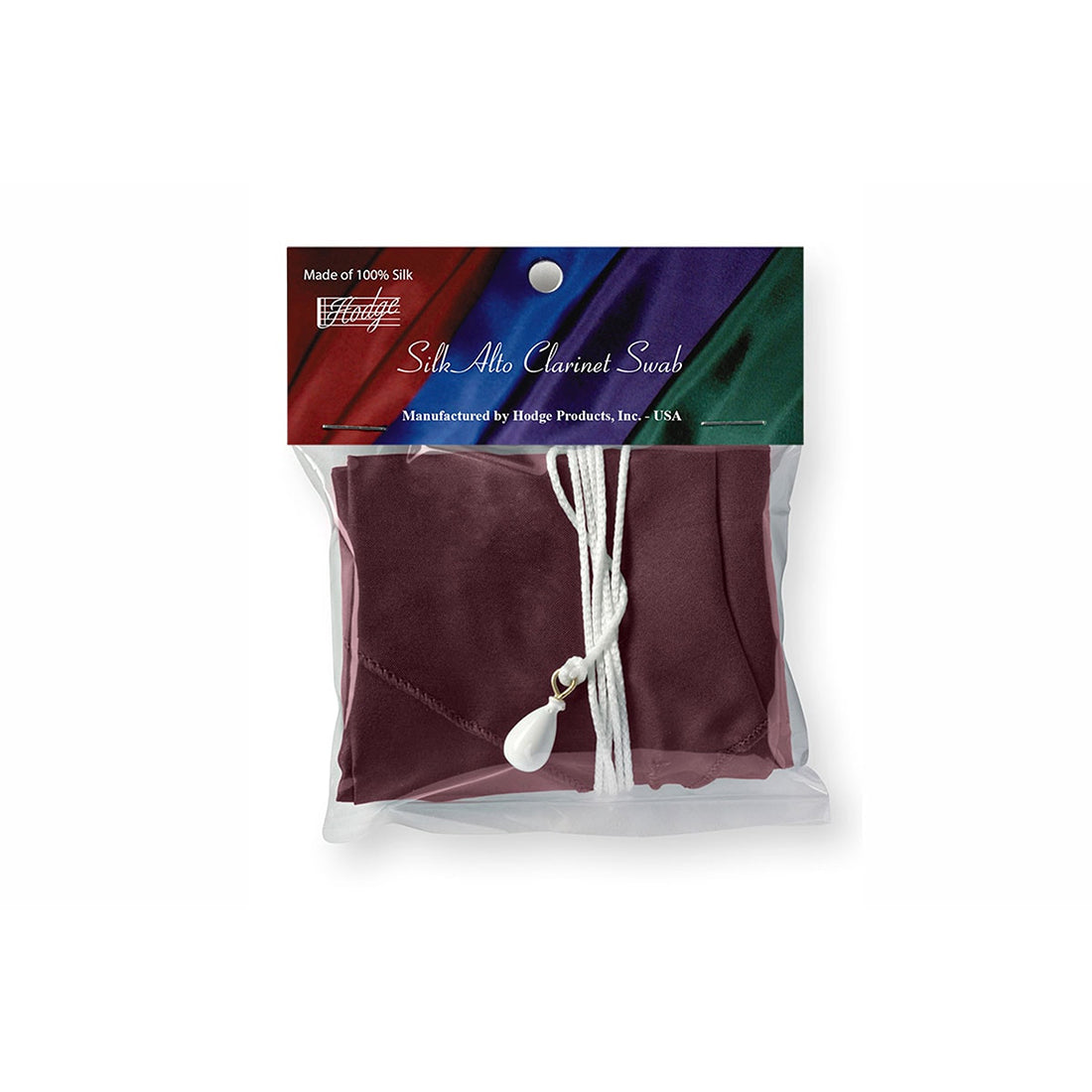 Hodge Clarinet Silk Swab Burgundy