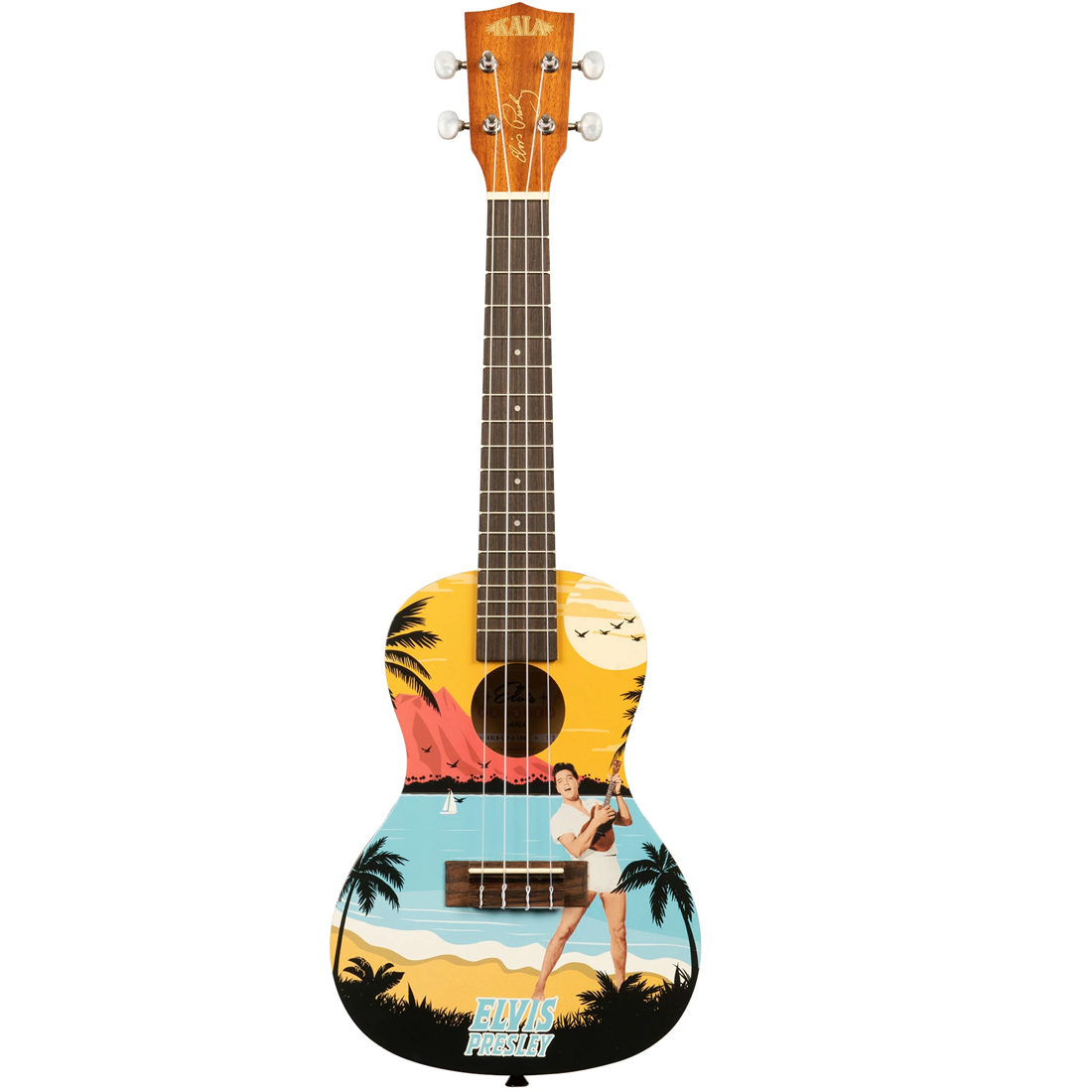 Kala Elvis Blue Hawaii Learn To Play Concert Ukulele Starter Kit